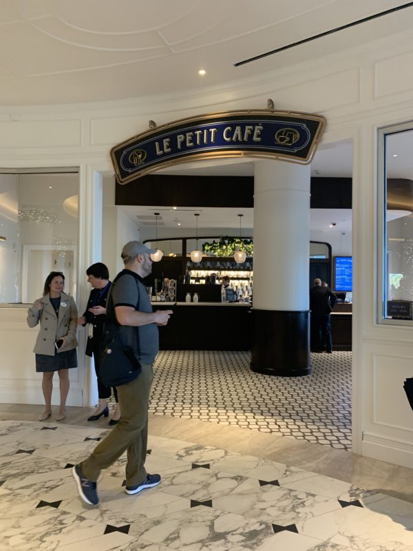 Le Petit Café is located in the lobby of Disney’s Riviera Resort, which is on the second floor.