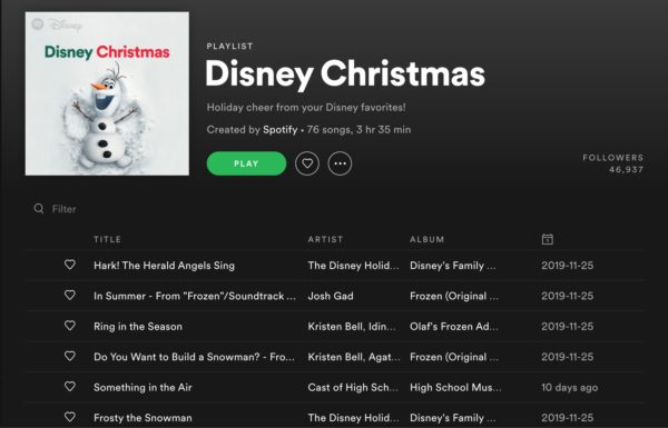 Disney's New Christmas Music Playlist On Spotify
