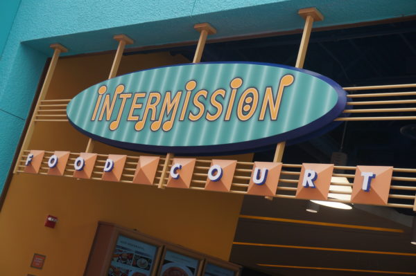 Intermission Food Court has a fun musical theme appropriate for the resort.