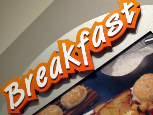 Breakfast is usually less expensive than other meals of the day, but you'll get the same quality food.