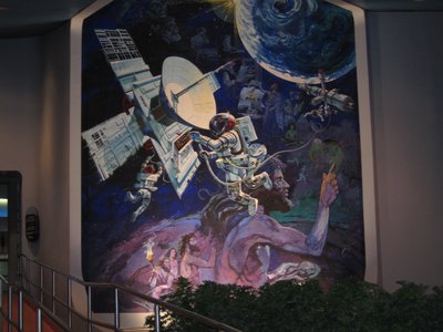 The murals at the entrance are unique works of art.