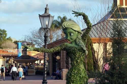The Anna and Elsa topiaries are new for 2015.