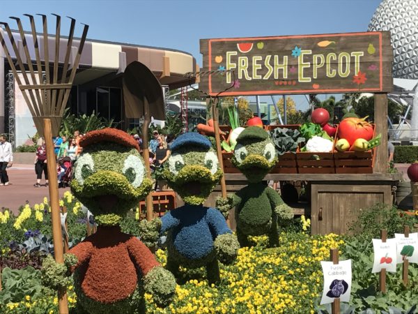 Donald, Huey, Dewey, and Louie have been working hard to bring you Fresh Epcot, which is one of the Festival's food kiosks serving up local food.