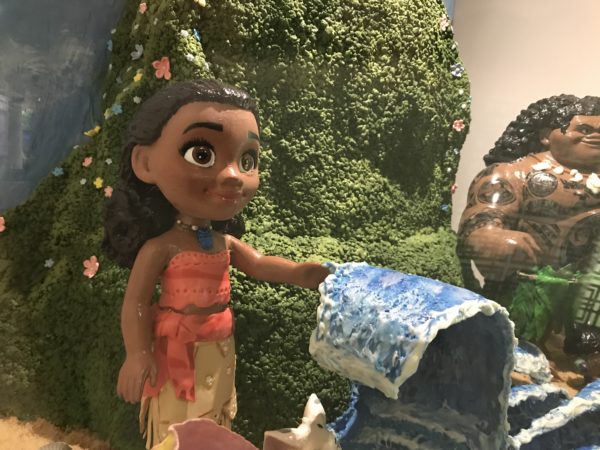 Moana, Maui, Te Fiti, and the water are all featured in this beautiful sculpture made of ghirardelli chocolate. 