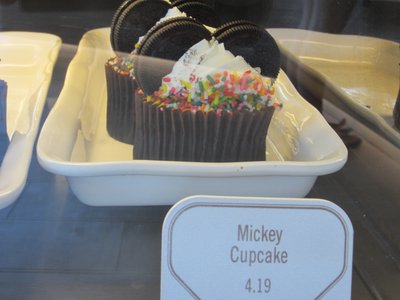 One Disney-specific pastry is this Mickey Mouse cupcake.  Looks good.