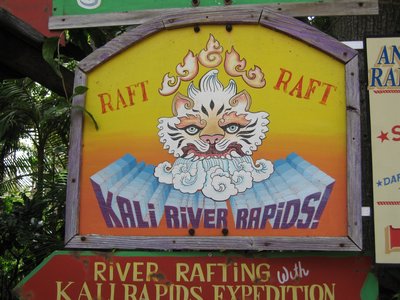 Prepared to get wet on Kali River Rapids.