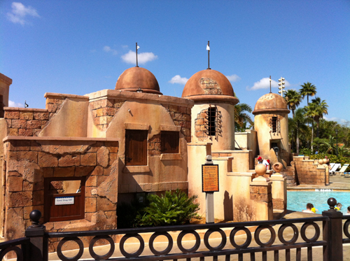 The Caribbean Beach's feature pool has amazing theming.
