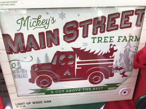 Mickeky's Main Street Tree Farm light up wood sign $39.99