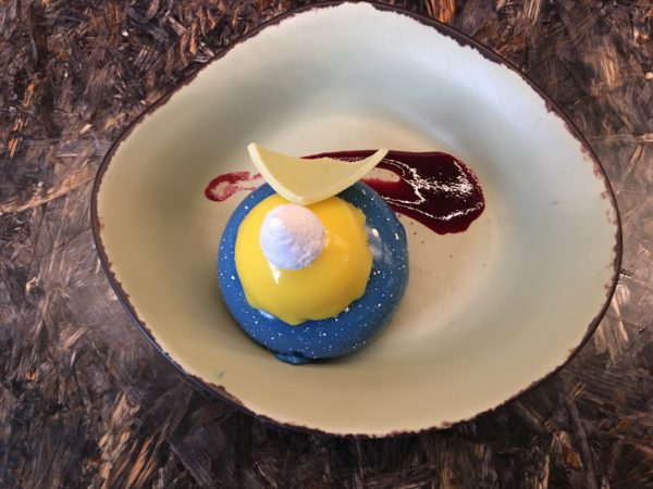 This blueberry cream cheese mousse with passion fruit curd is beautiful and delicious! 