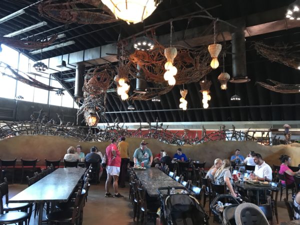 Satu'li Canteen has indoor seating in a large dining room.