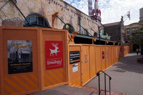 Pizza Planet is behind construction walls.